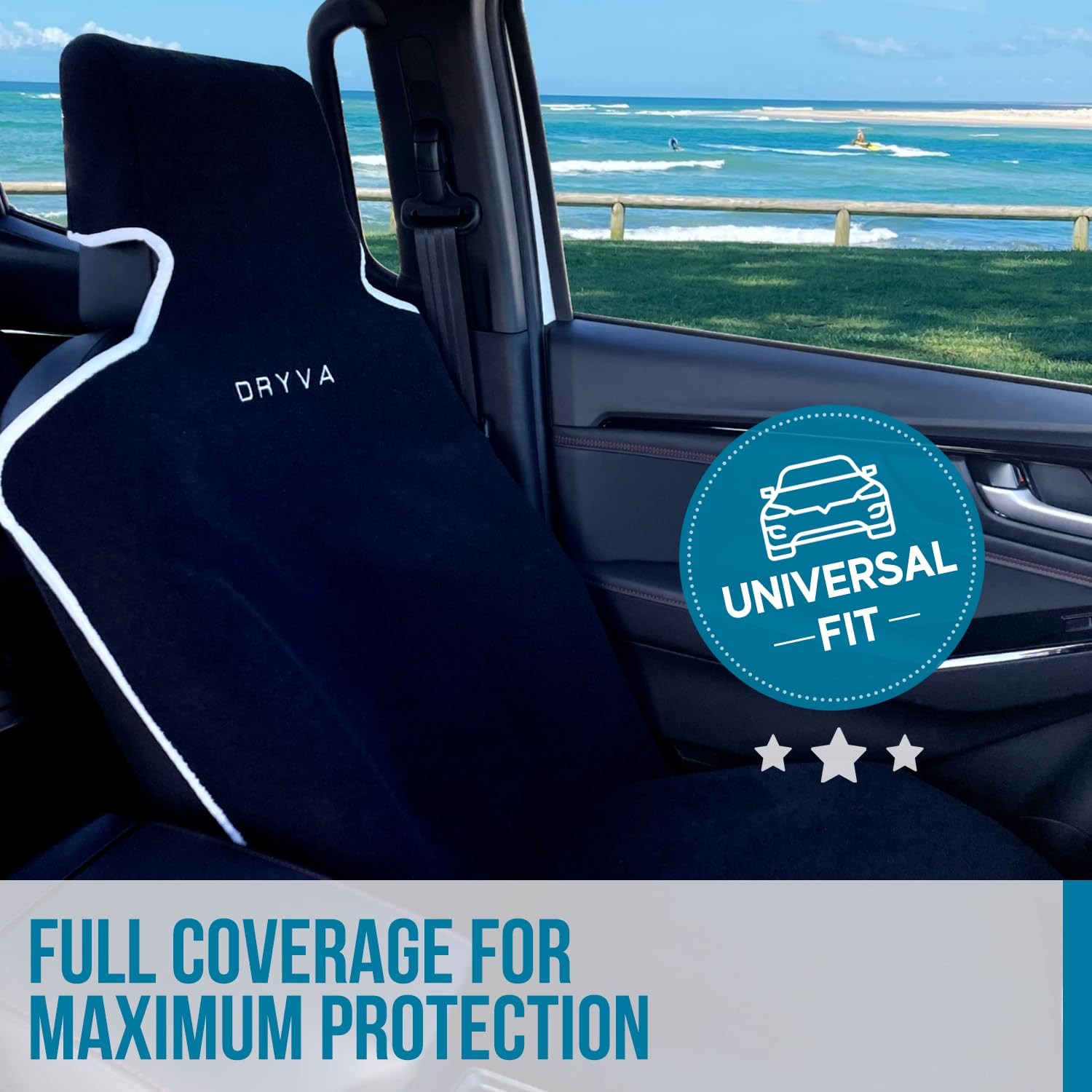 “Waterproof Microfiber Car Seat Cover Universal Fit, Machine Washable, 2 Pack”