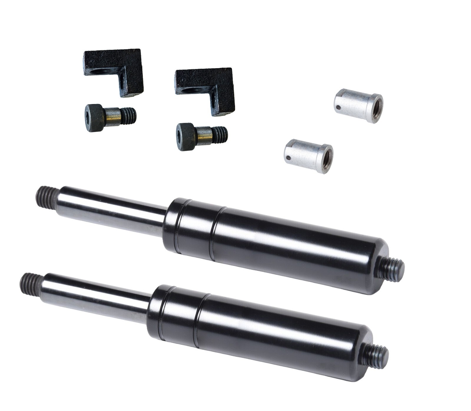 2x Lambo Door Gas Shocks M12 1000 LBS 7.5″ w L-Fittings and End Bushings