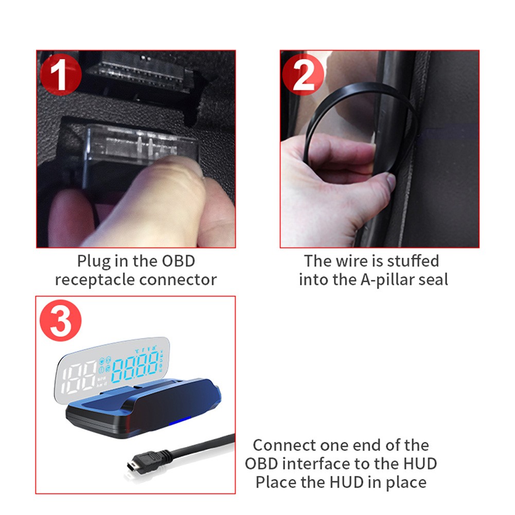 C7B Car OBD2 GPS Multi-function Gauge Head-Up Display HUD Speedometer