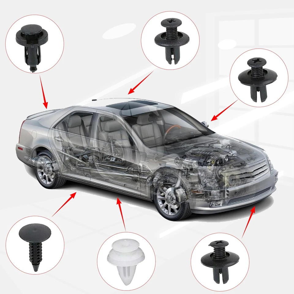 200pcs Auto Car Bumper Retainer Clips Kit Fastener Remover Push Pin Rivet Screw