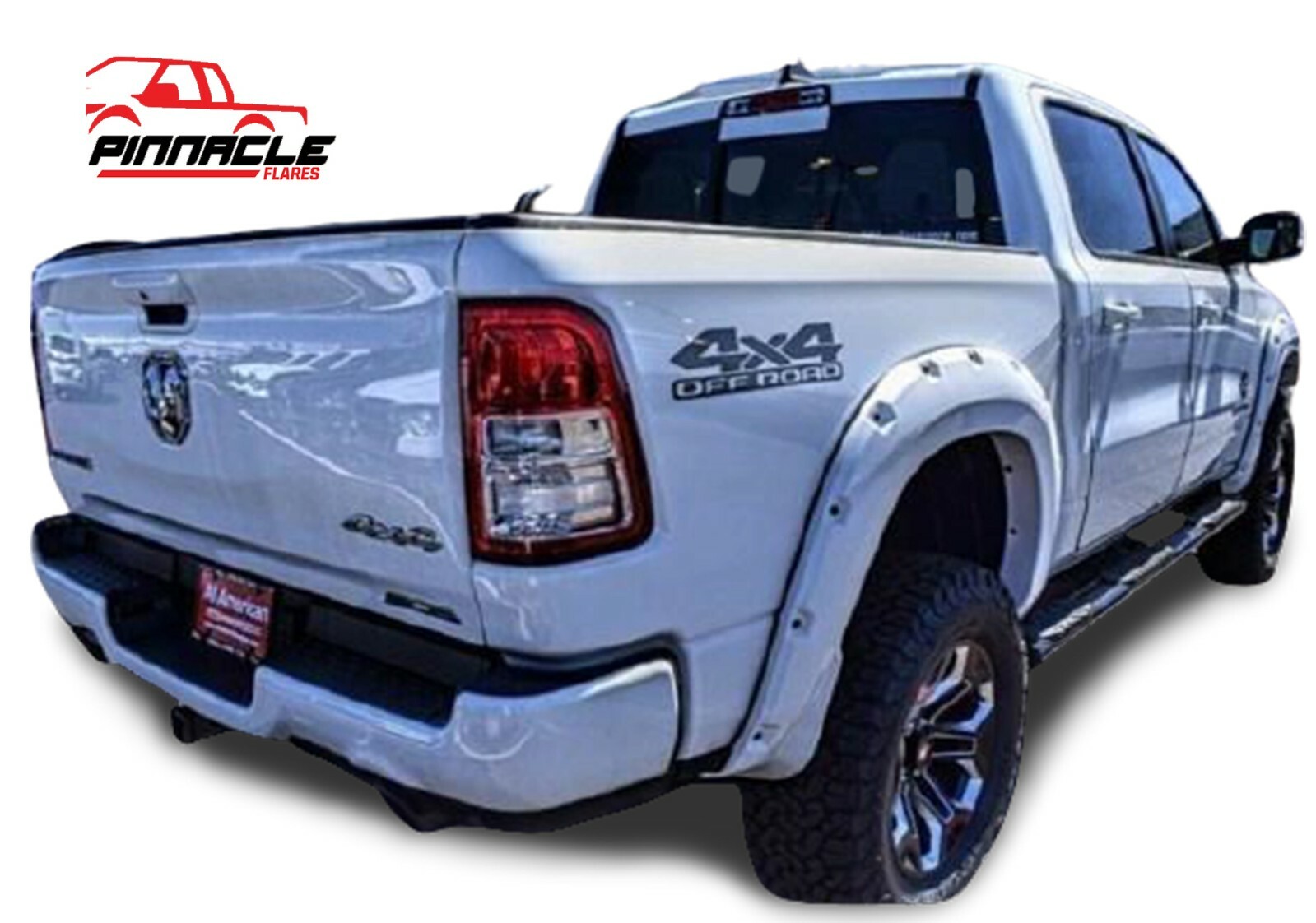 Pocket Rivet style fender flares fits DODGE RAM 1500 2019-2021 paintable finish