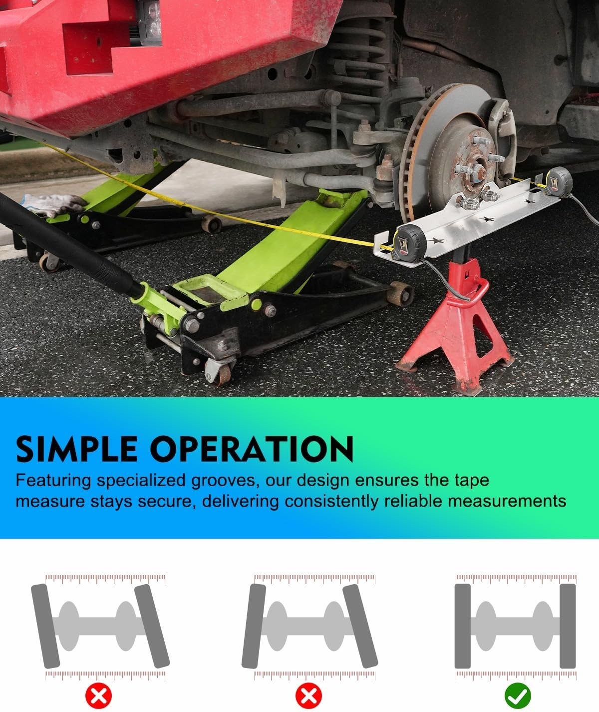 DIY Wheel alignment tool Toe in / out adjustment measuring brackets Black