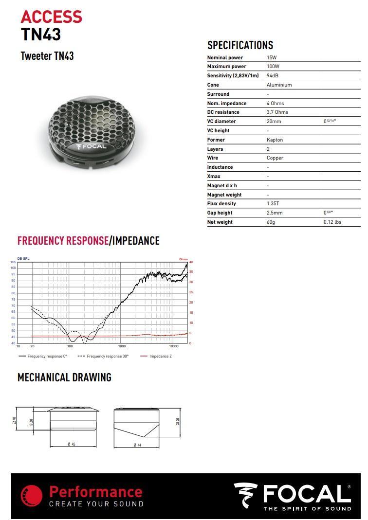 Focal 165AS3 6.5″ 3-Way Component Speaker Set 160 Watt ACCESS Series