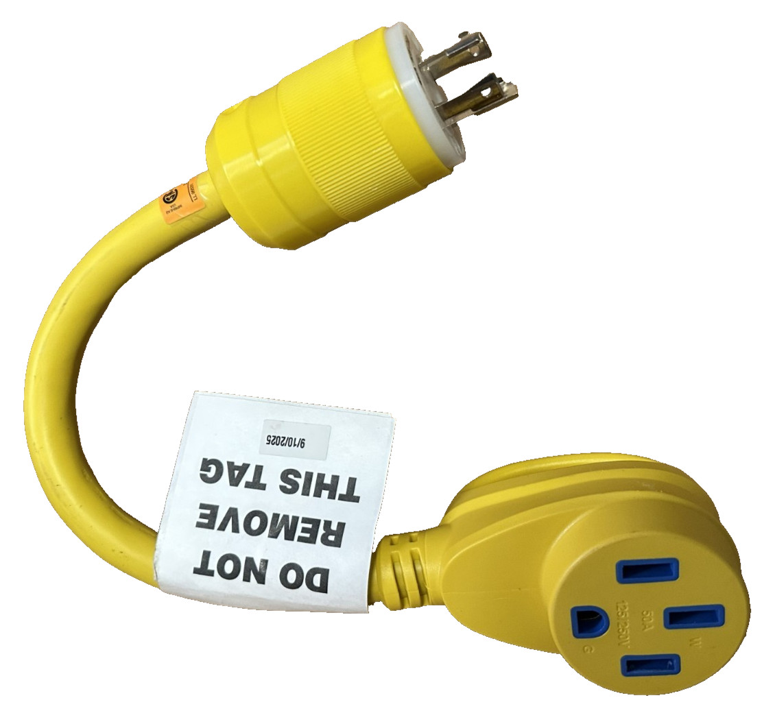 Marinco ParkPower Cord Set, 125V, 30A, 3750W, LL95531, NA-1-2