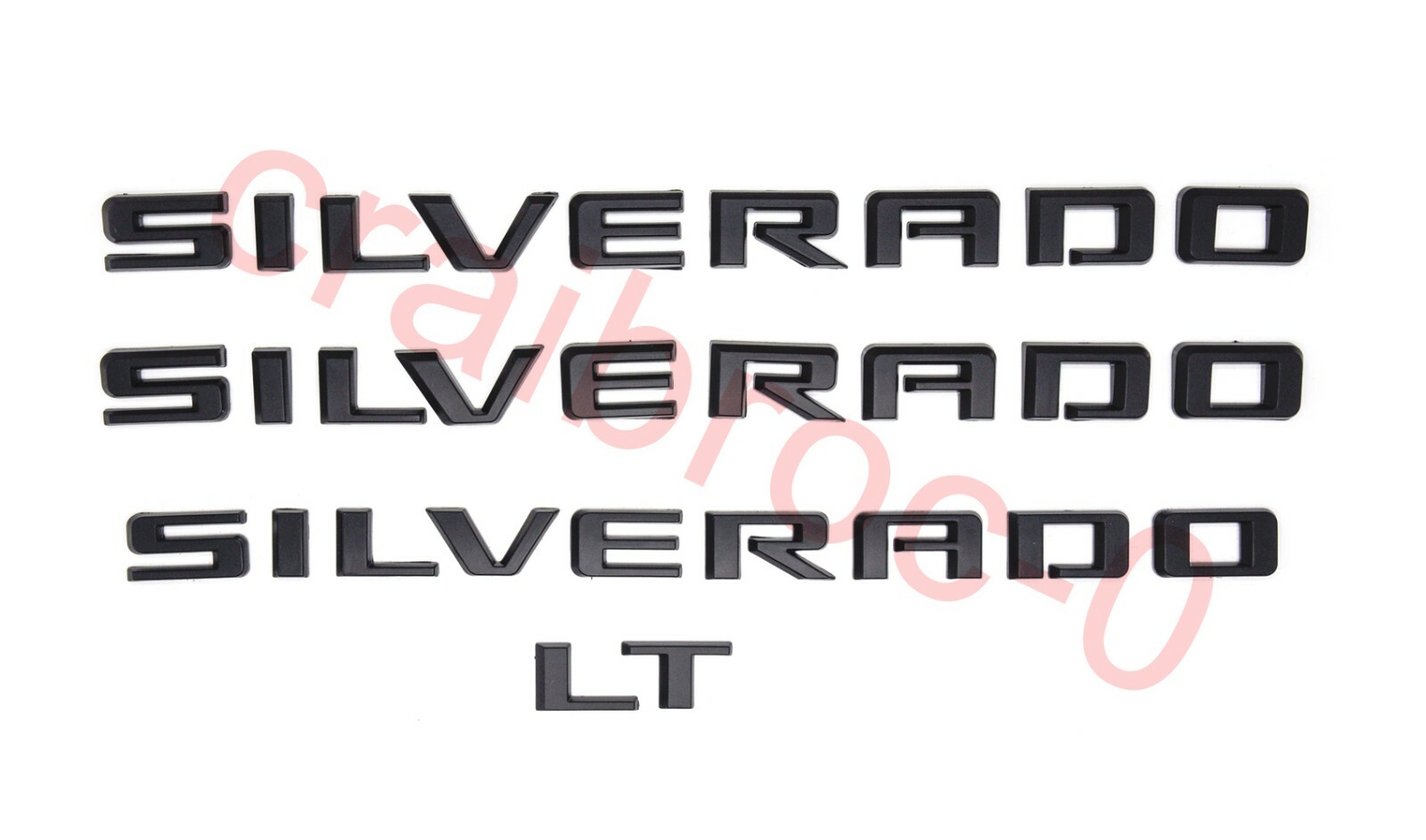 Black 2019-2023 Chevrolet Silverado LT Emblem Badge Nameplate Letters kit OEM