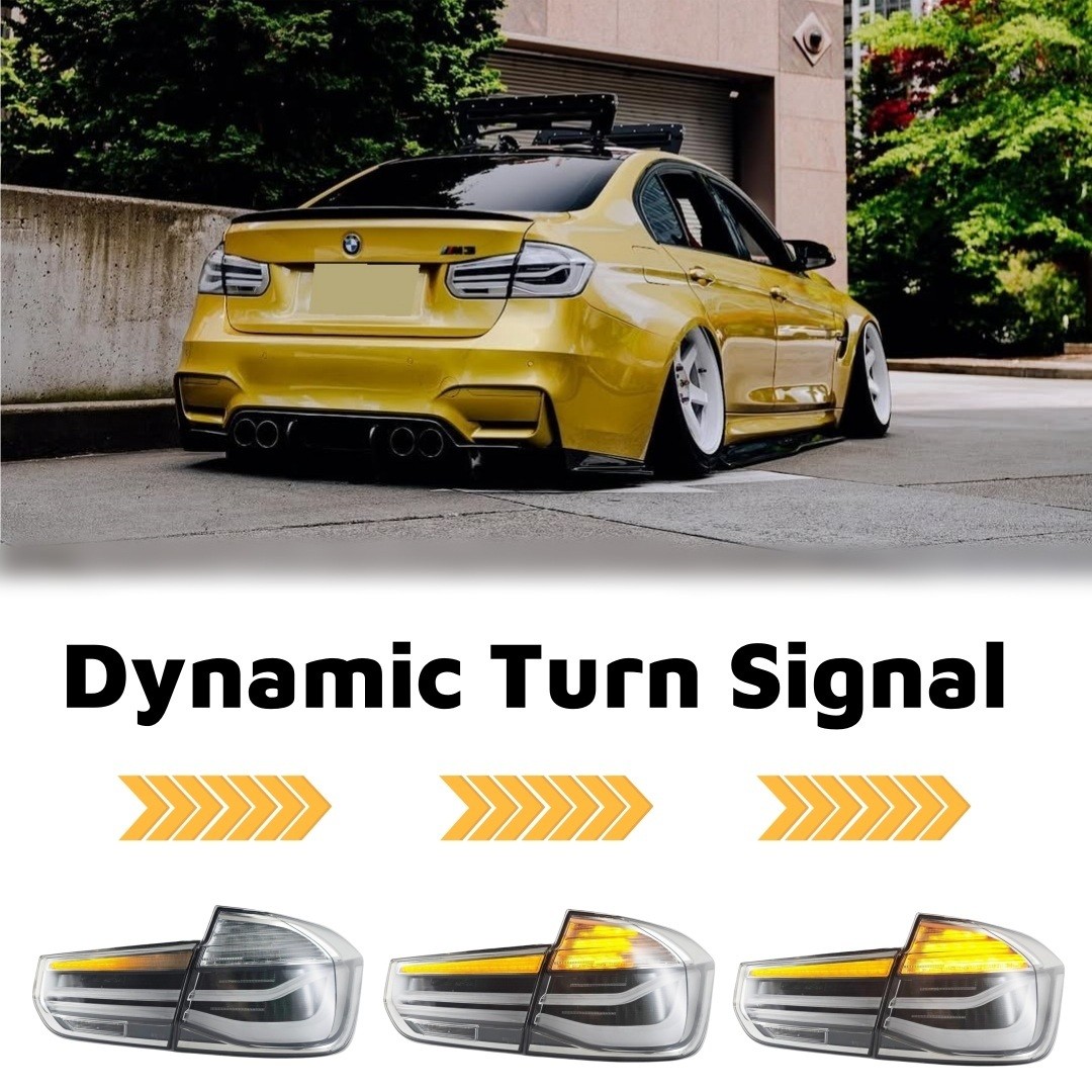 Clear White LCI Tail Lights For 2012-2018 BMW F30 F35 F80 M3 3-Series Rear Light