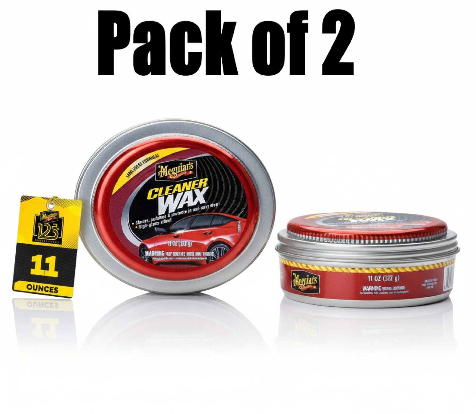 Pack of 2 Meguiar’s Cleaner Wax – Paste Wax Cleans, Shines and Protects.