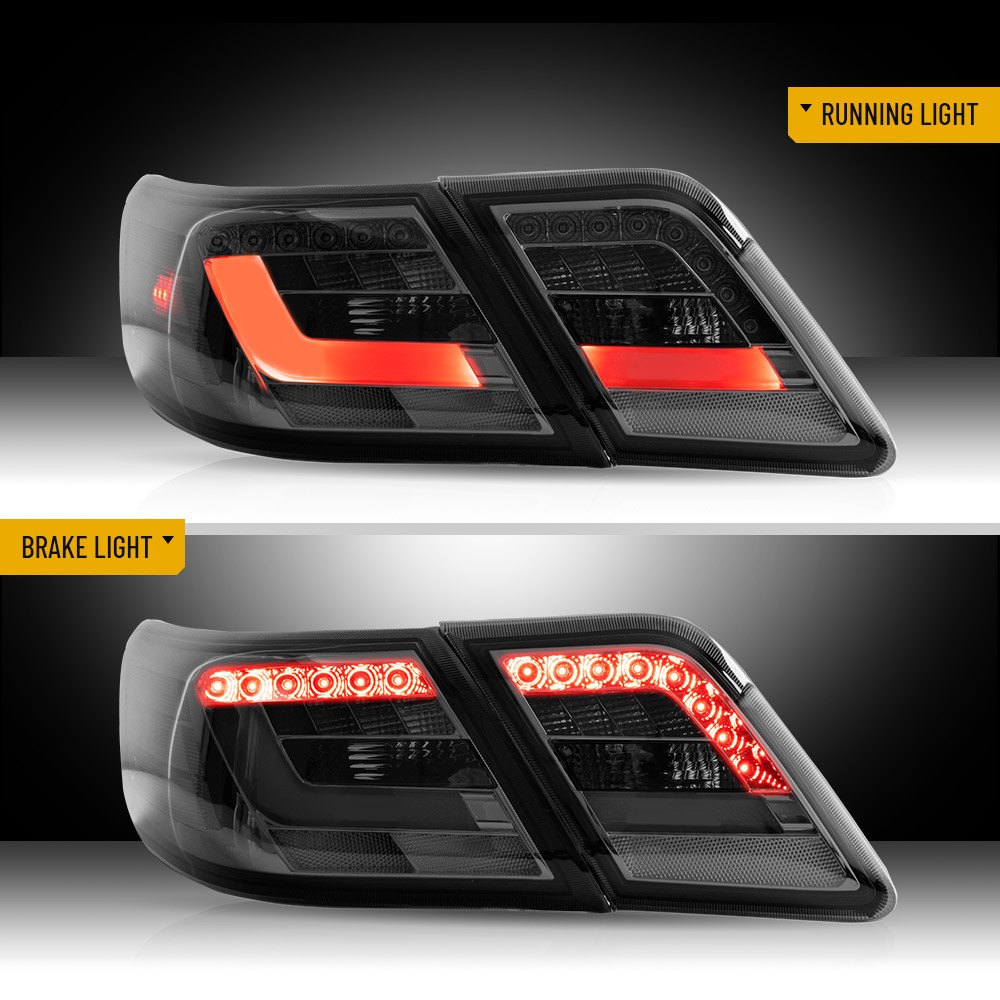 VLAND LED Tail Lights For 2007-2009 Toyota Camry CE,SE,XLE Smoked Brake Light