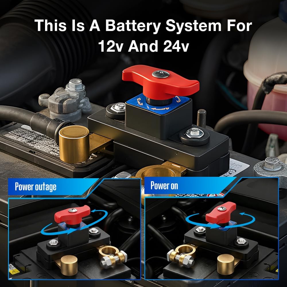 2*Car Battery Power Cut-Off Switch Breaker,Stable Transmission High Conductivity