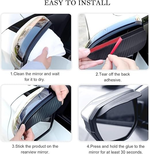 2 Pcs Universal Car Rear View Side Mirror Rain Protector Cover Cap
