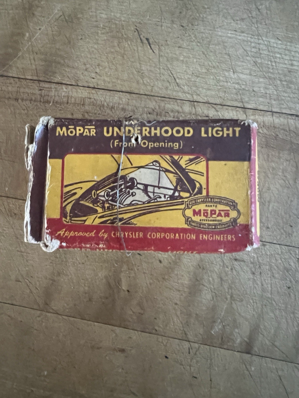 NOS Vintage Mopar Underhood Light 1232606 Front Opening Chrysler Dodge Plymouth
