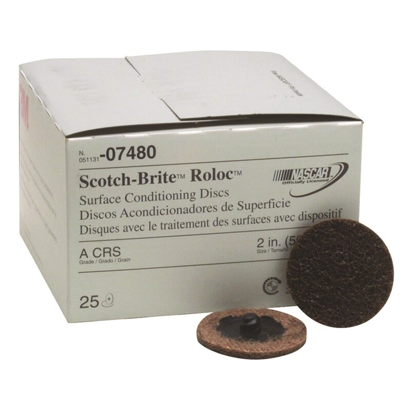 3M 07486 Scotch-Brite Roloc Surface Conditioning Disc 3? Medium Maroon 25 Box