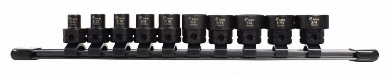 Astro Pneumatic 78310 10pc 3/8″ Drive SAE Nano Impact Socket Set with Rail