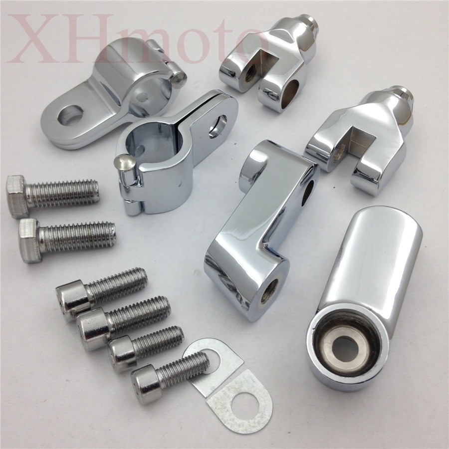 1.25″ Chromed Highway Clamps w/ Large Foot Pegs For YAMAHA V-STAR Roadstar