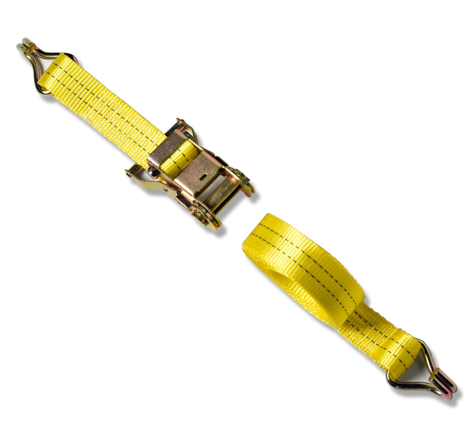 4x Yellow Ratchet Strap J Hook 1.5″x15′ 4000lb Heavy Duty Tie Down Cargo ATV UTV