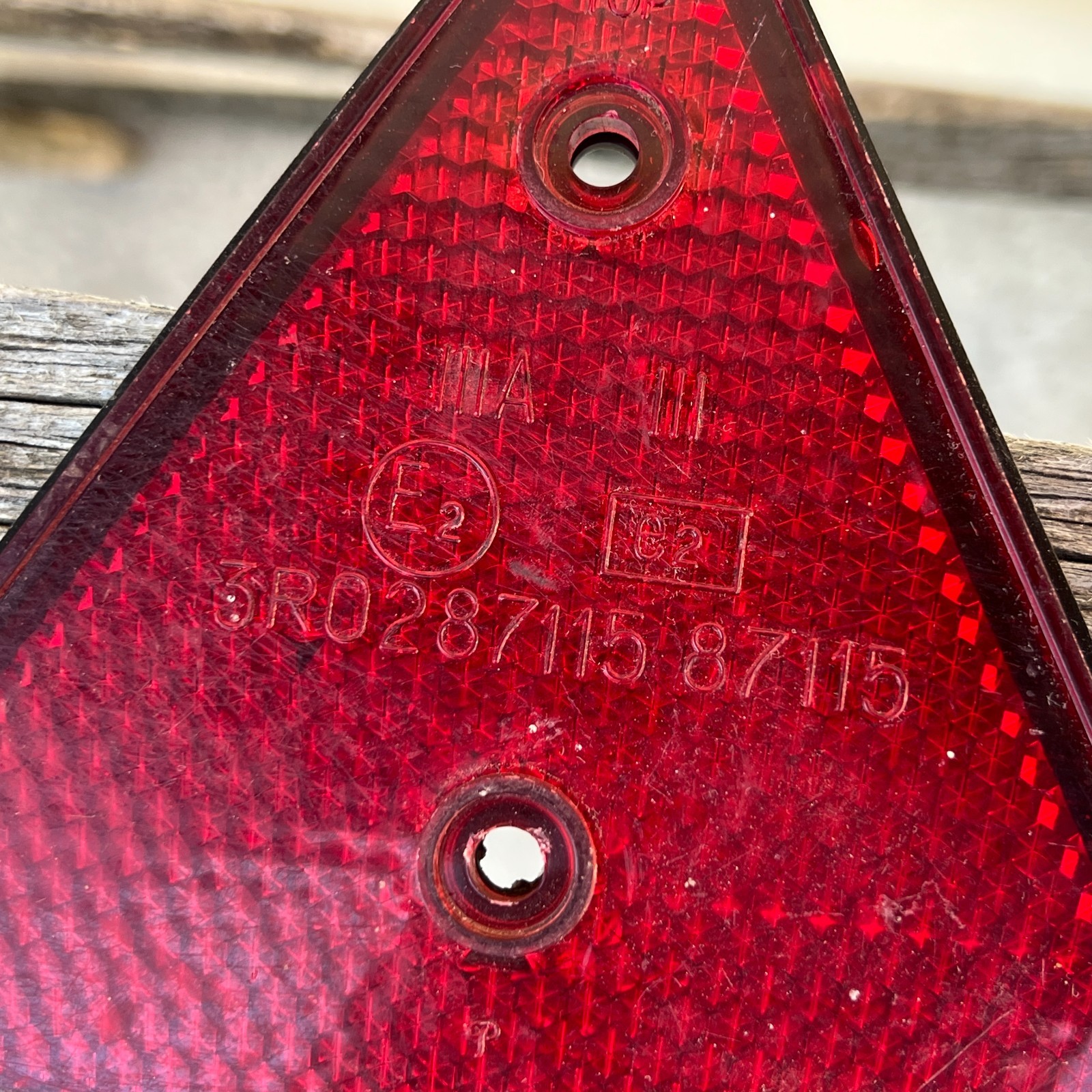 Soviet Retro Car Trailer Vintage Triangle Reflector Light / USSR 1970-80s.