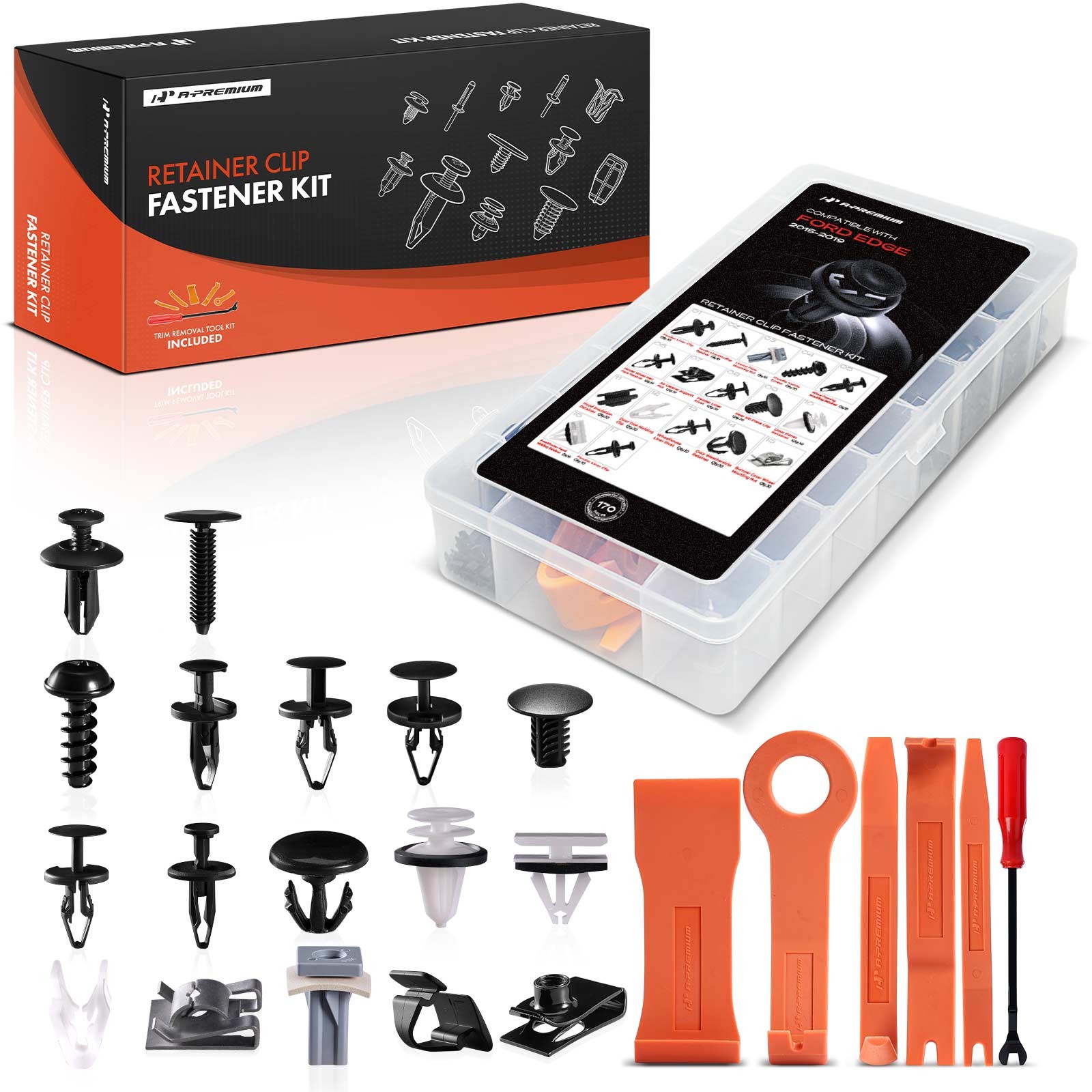 A-Premium 170Pcs Trim Retainer Nut Clips Fasteners for Ford Edge 2015 2016-2019