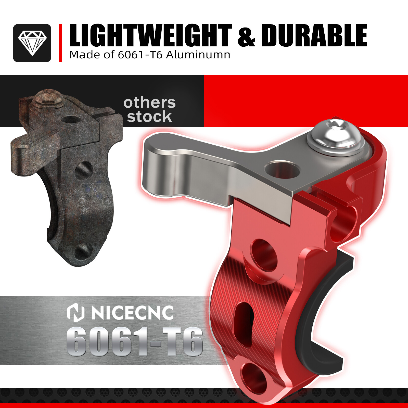 NiceCNC Hot Start Lever Red For Honda CRF150R CRF250R 2007-09 CRF450R 2002-2009