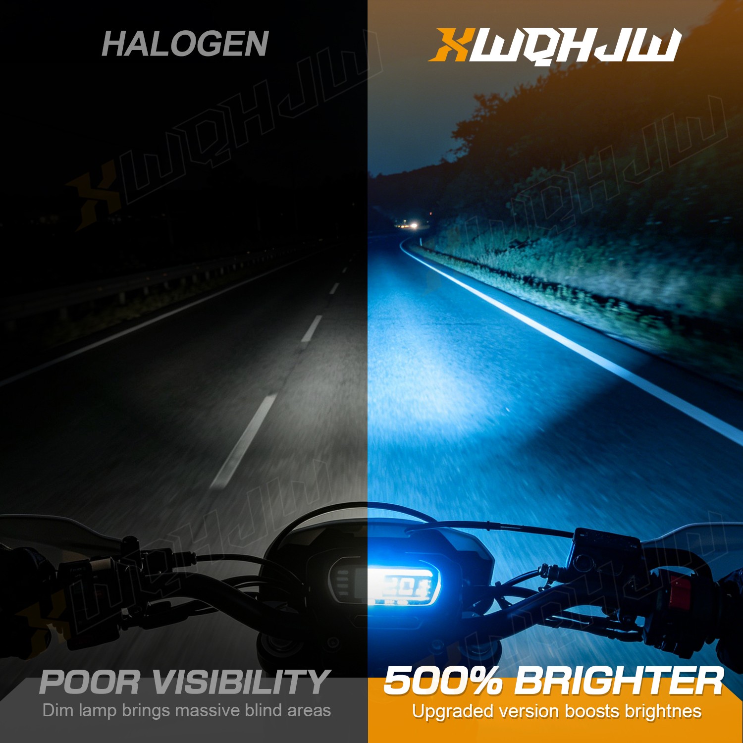 For Yamaha Rhino 450 660 700 Super Blue 100W H6M LED Headlight Bulbs 2X 8000K