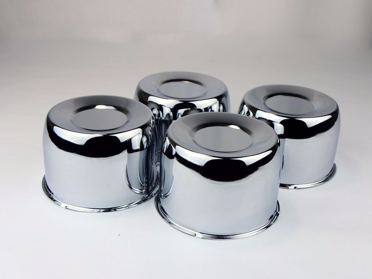 4 Steel Short Chrome Center Caps For 4.25″ Center Bore Trailer Wheel rims