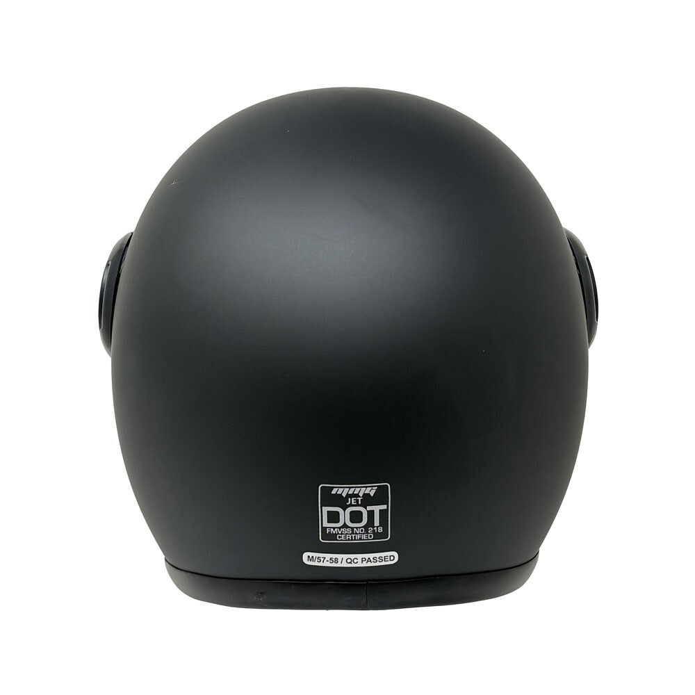 MMG Motorcycle Open Face Helmet Model 37 (Matte Black, Large)