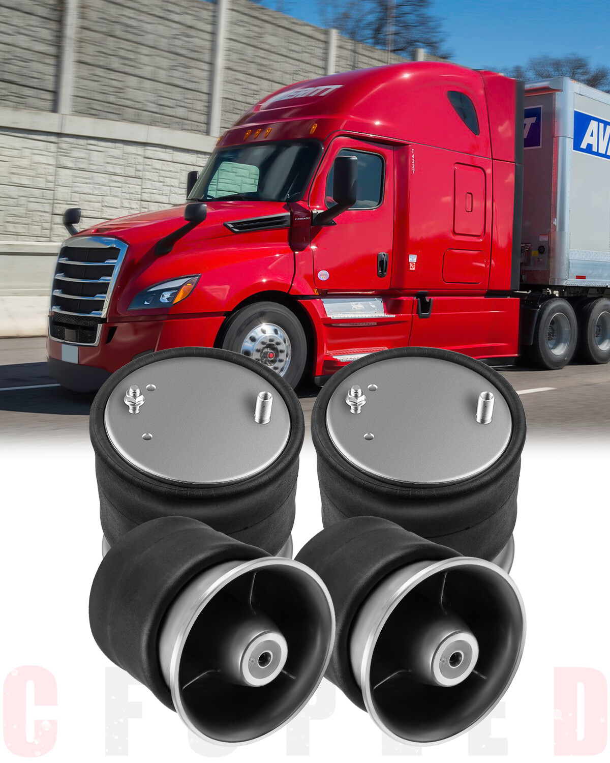 4PCS Trailer Air Spring Replaces For Firestone W01-358-9781 Freightliner 1R12603