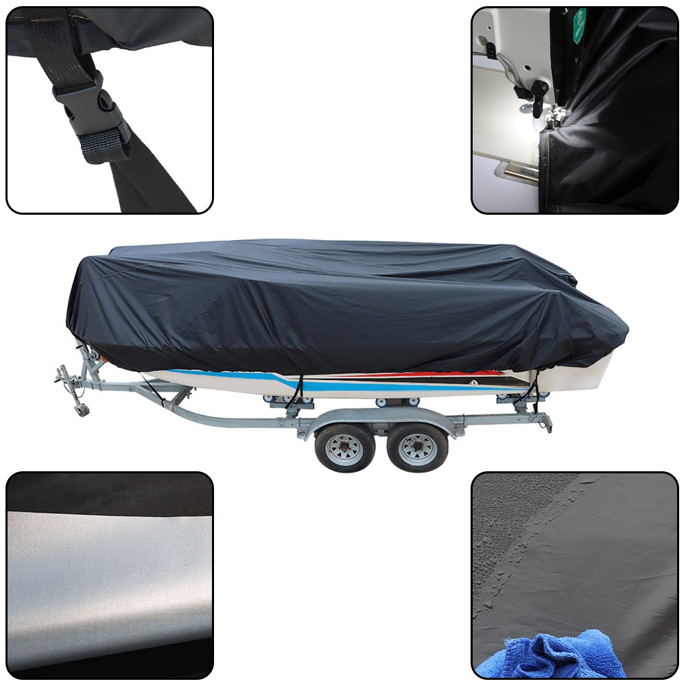 Trailerable Waterproof V-Hull Runabouts Boat Cover 11-13 14-16 17-19 20-22FT