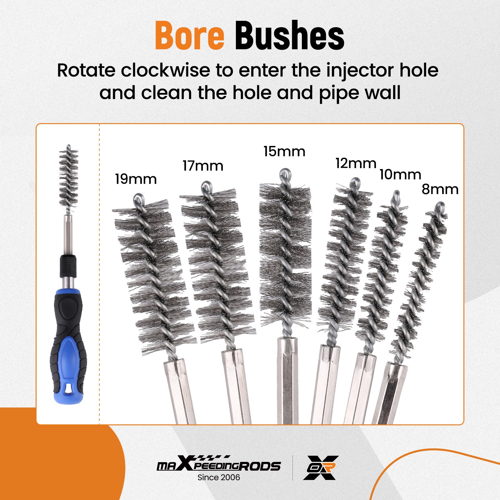 Diesel Injector Seat Brush Set For Automotive Industrial Use All Truck Sizes