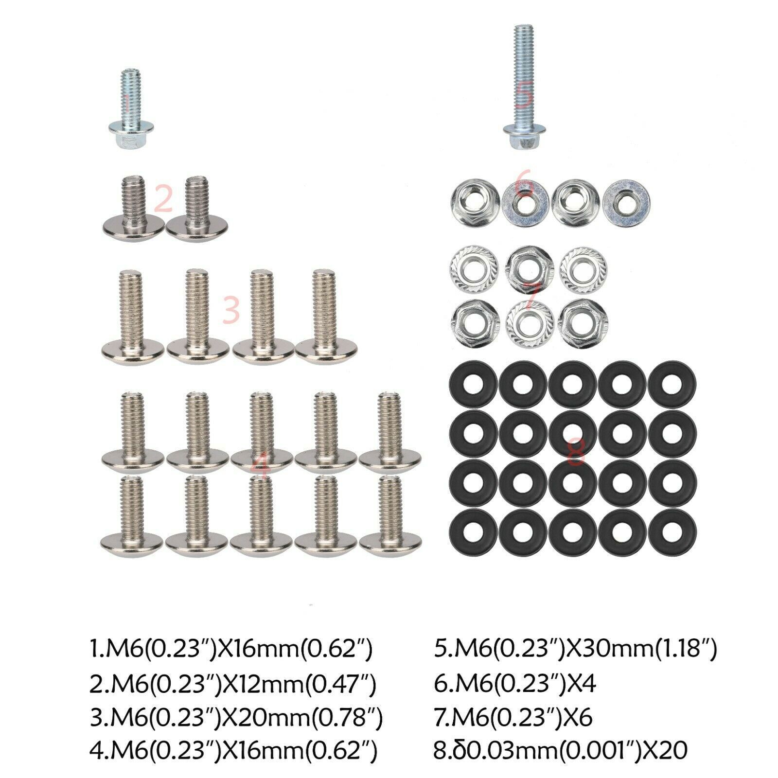 Plastics Body Bolt Kit Screw Set for KLX110 KX65 BBR RM Fairing Fender Pit Bikes