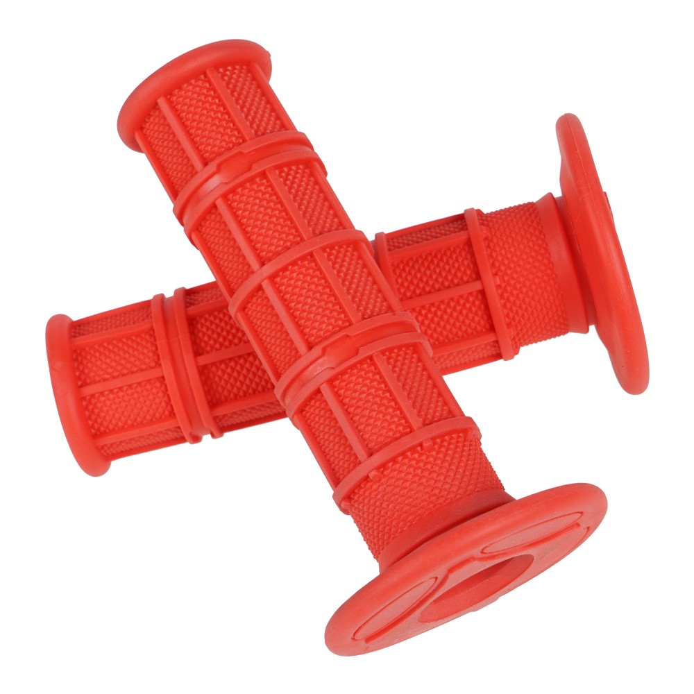 Red Universal 7/8″ & 1″ Soft Rubber Hand Grips for Pit MX Dirt Bike Motorcycle