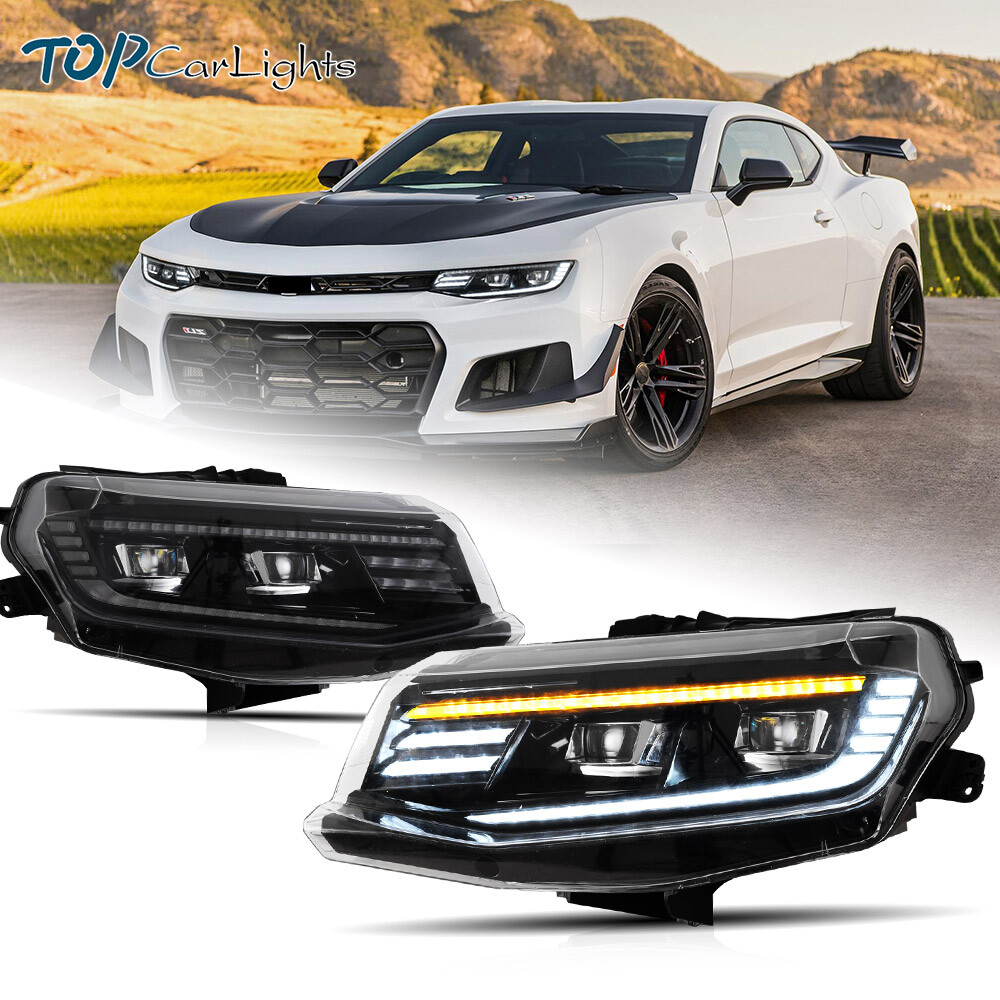 For 2016-2018 Chevrolet Camaro LT SS RS ZL LS LED Projector Headlights Animation
