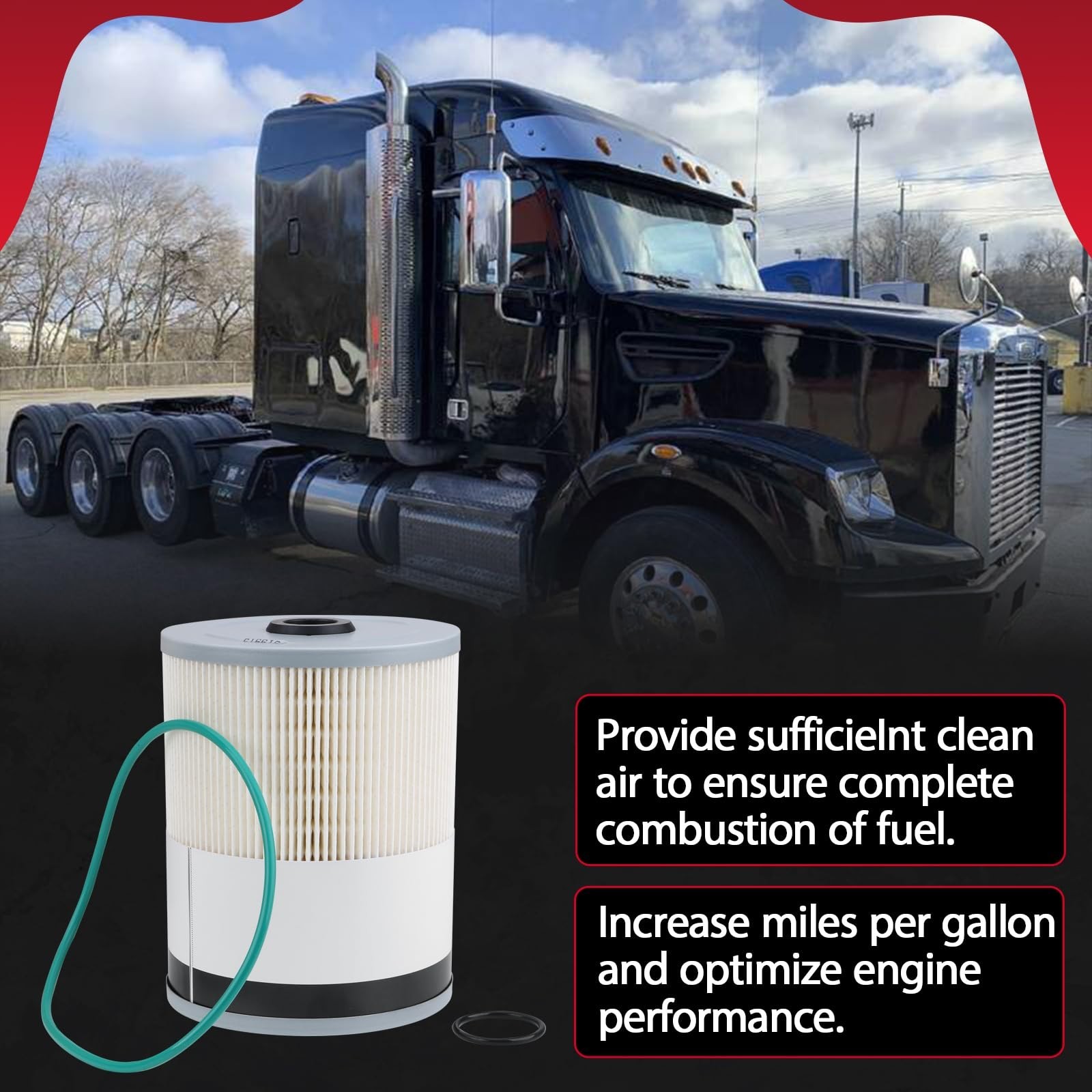 Fuel Filter with Water Separator for Cummins ISX, Detroit Diesel DD13 DD15 DD16,