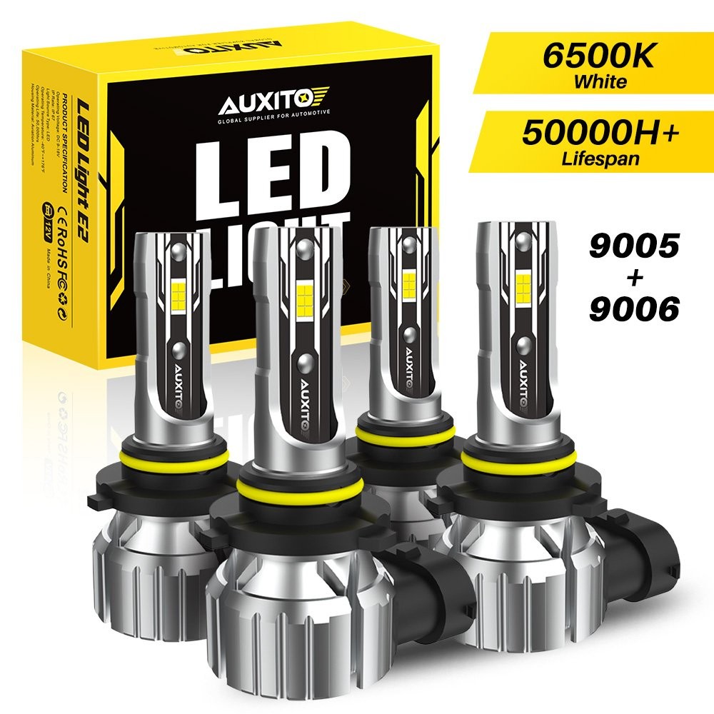 AUXITO 9005+9006 LED Headlight Bulbs Set 6500K White Light Headlamps Replacement