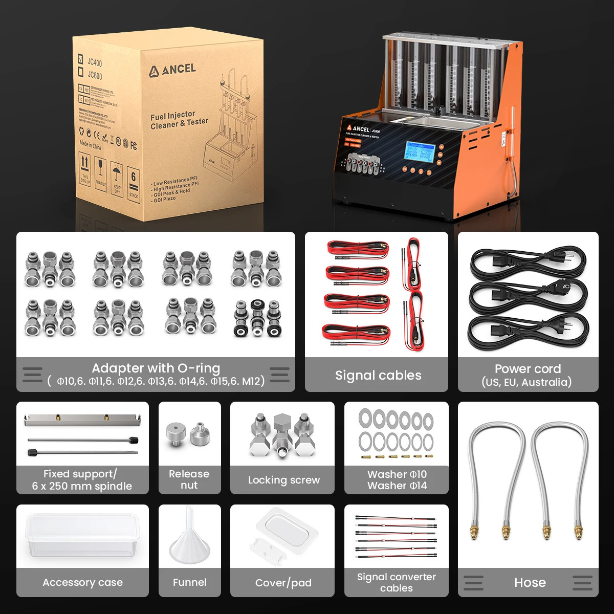 Ancel ANJ400 Fuel Injector Cleaner Tester Nozzle Ultrasonic Cleaning Machine