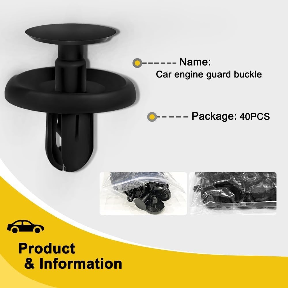 40 Piece Plastic Fastener Set – Quality Car Retainer Clips for Easy Installation