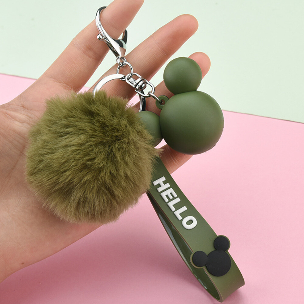PVC Soft Silicone Rubber Cute Cartoon Mickey Head Keychain for Key or Decoration