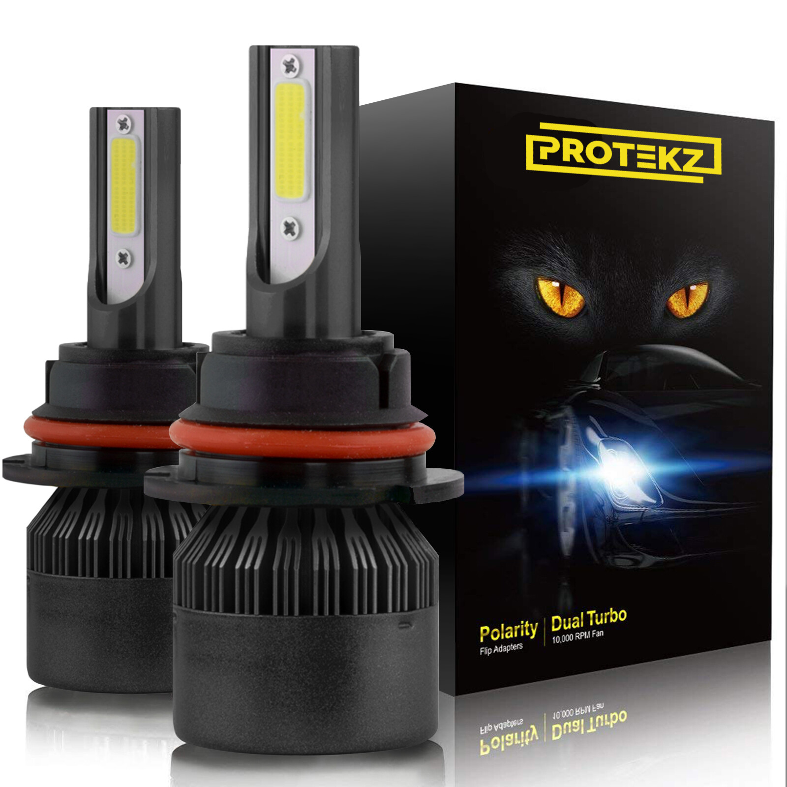 9007/HB5 LED Headlight Bulbs 100W 12000LM 6000K White High/Low Beam Fog Light