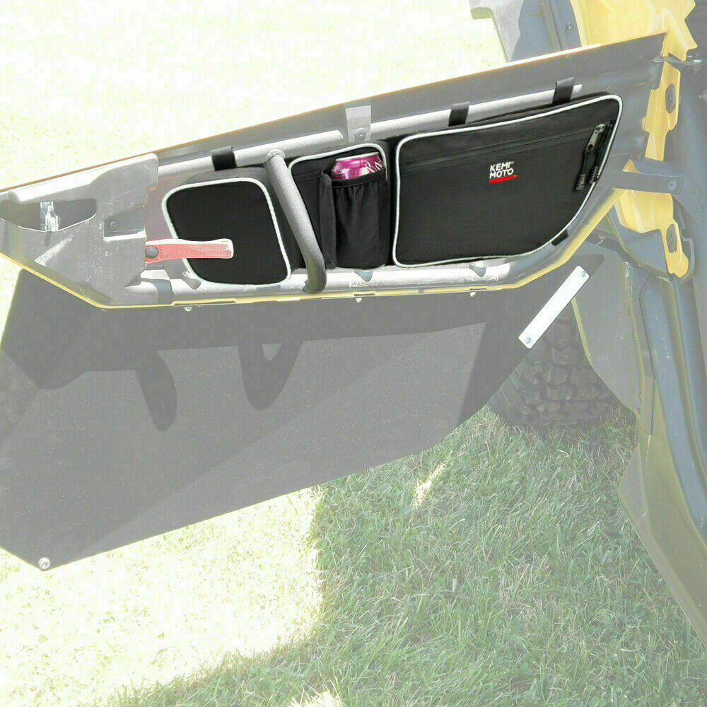 KEMIMOTO UTV X3 Door Storage Bags w/Knee Pad For Can Am Maverick X3 2017-2024