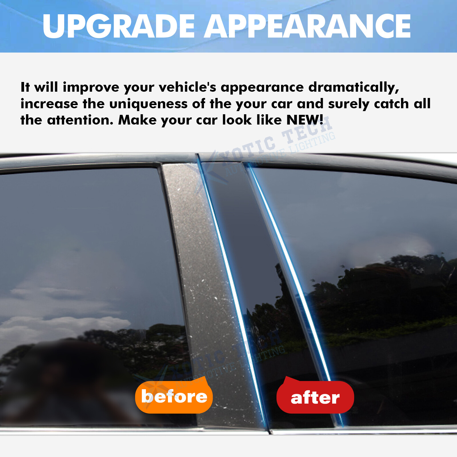 Black Window Pillar Posts Door Trim Piano Cover For Toyota Corolla 2019-2025