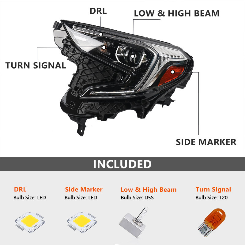 For 2018-2021 GMC Terrain Factory HID/Xenon LED DRL Projector Headlight Driver