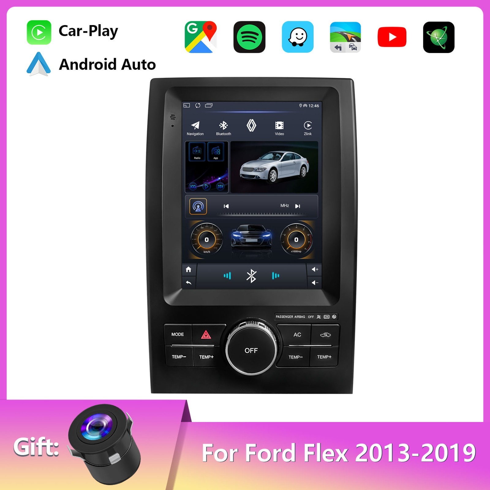 For Ford Flex 2013 – 2019 9.7″ Screen Stereo Radio Android 14.0 GPS Navi Carplay