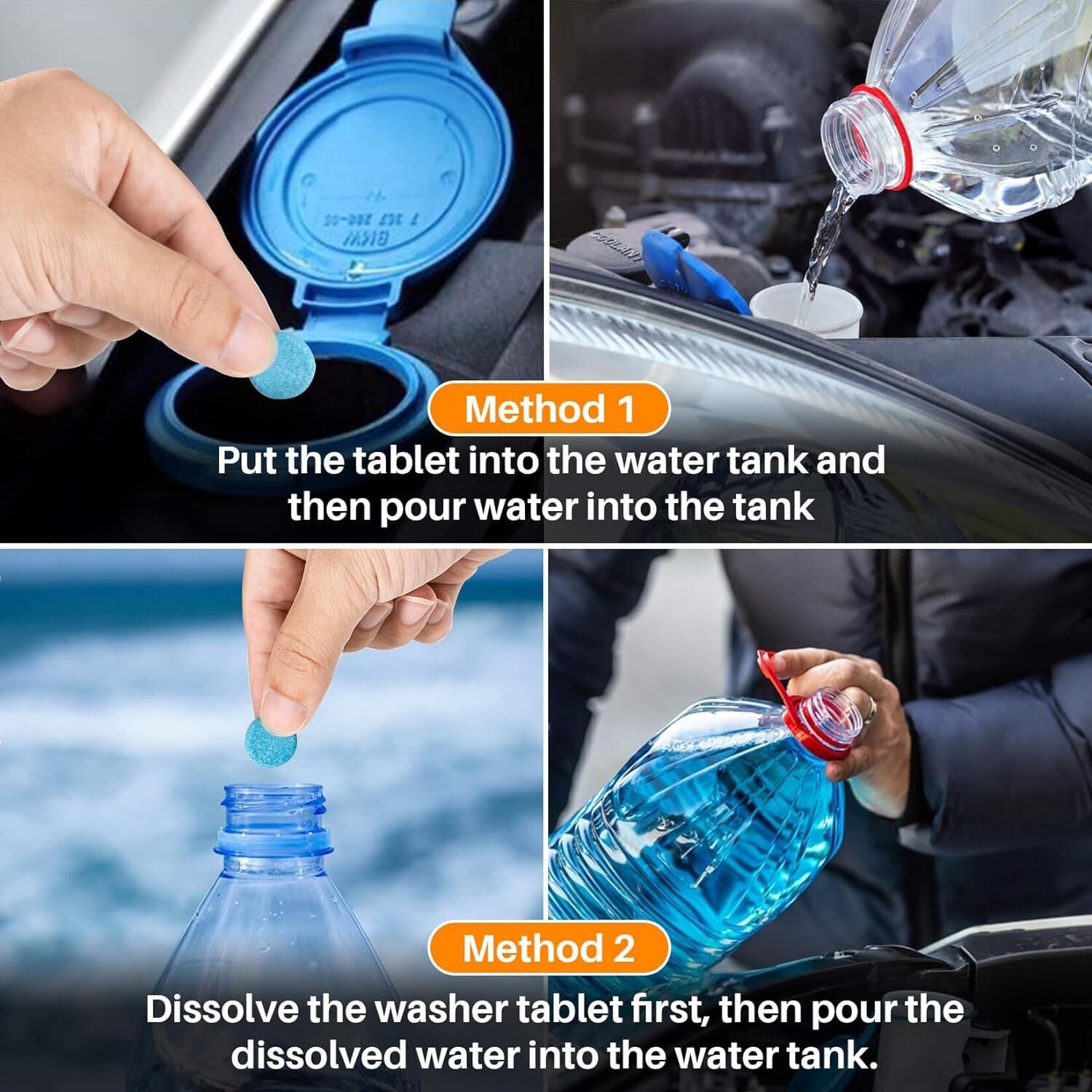 Car Windshield Washer Tablets – 100 PCS Washer Fluid Tablets Glass Cleaner Conce