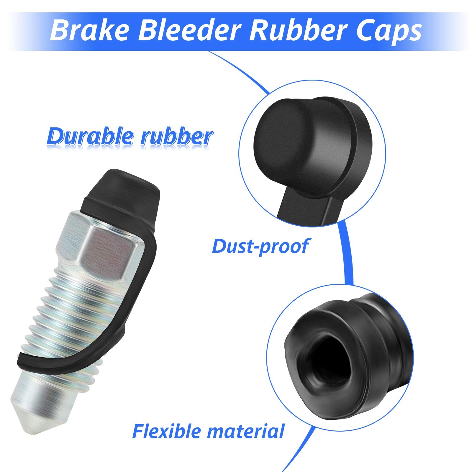 Frienda 50 Pack Brake Bleeder Cap Small Automotive 0.4 inches
