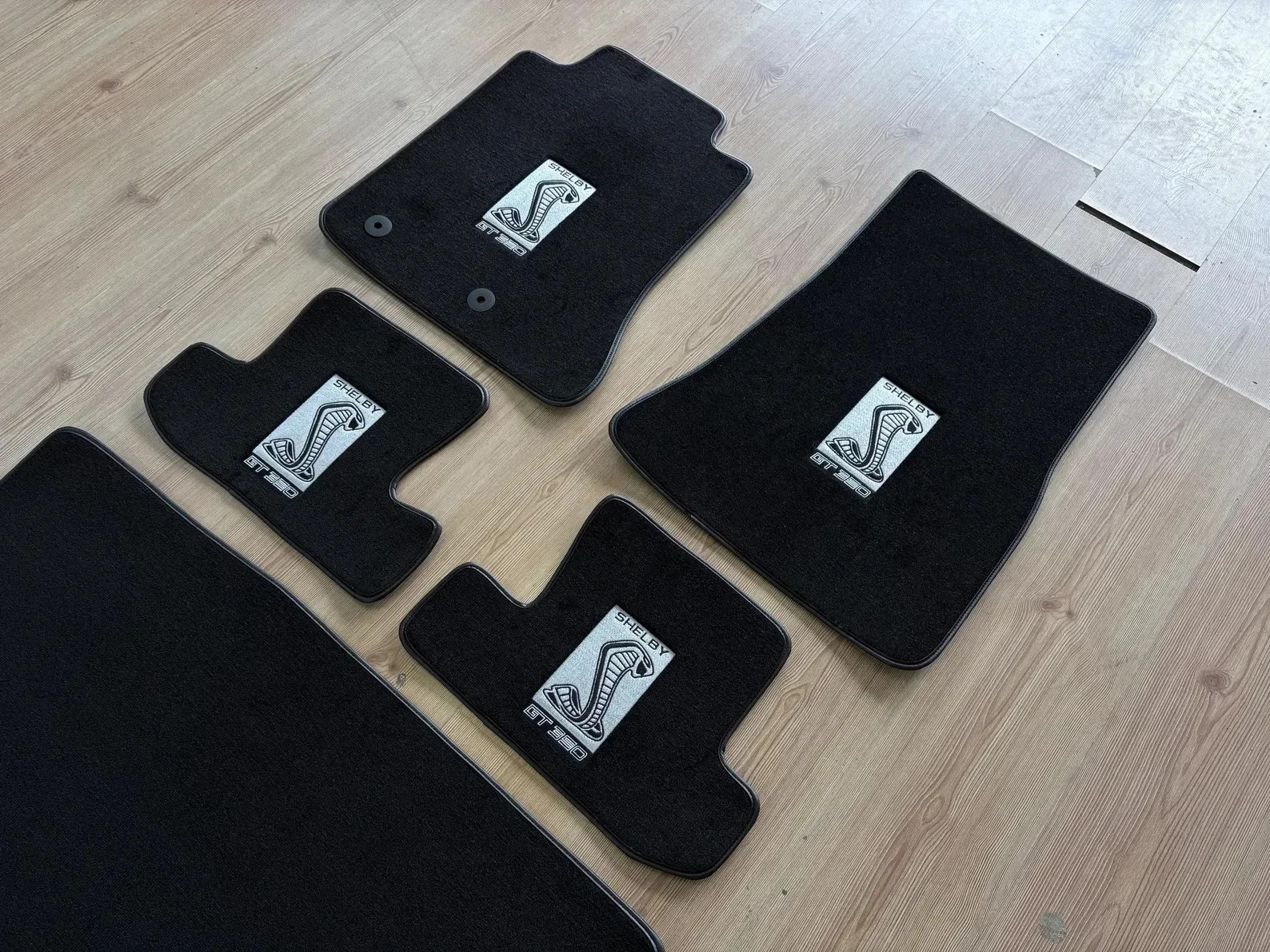 Fit For Ford Mustang Shelby GT 350 floor trunk mats carpet Black 5PCS 2015-2025