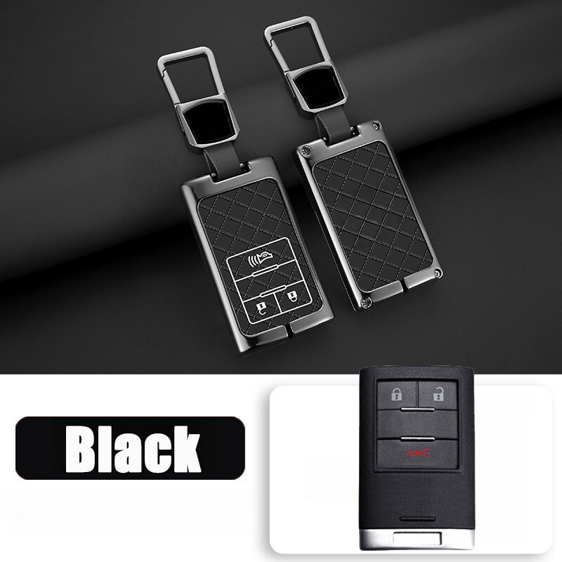 Zinc Alloy Leather Car Key Case Cover For Cadillac Escalade ATS ESV STS EXT CTS