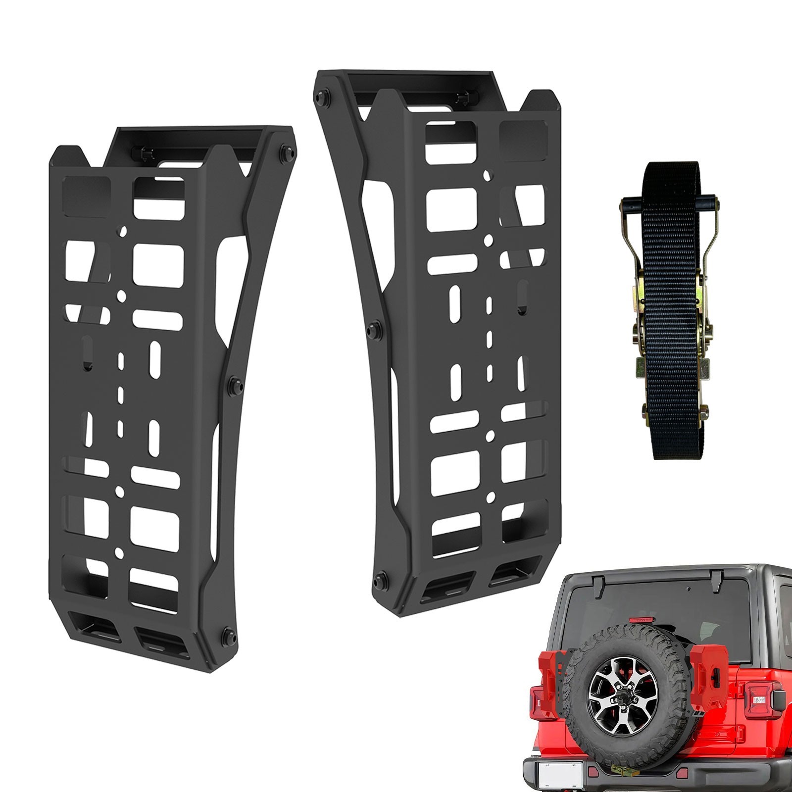 2Pcs Universal Spare Tire Molle Panel Mount, Vehicle Traction Boads Bracket