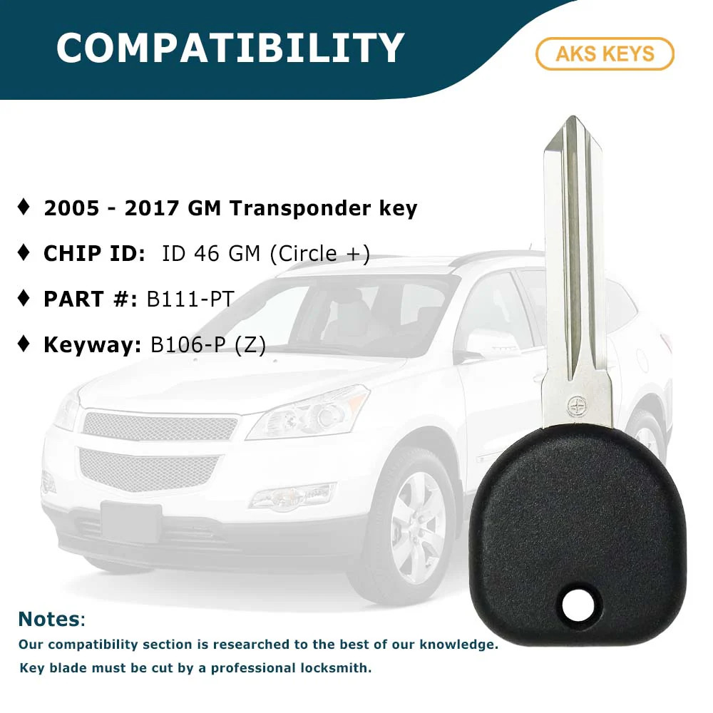 Replacement for Saturn Aura Outlook Sky 2007 2008 2009 Chip Car Transponder Key