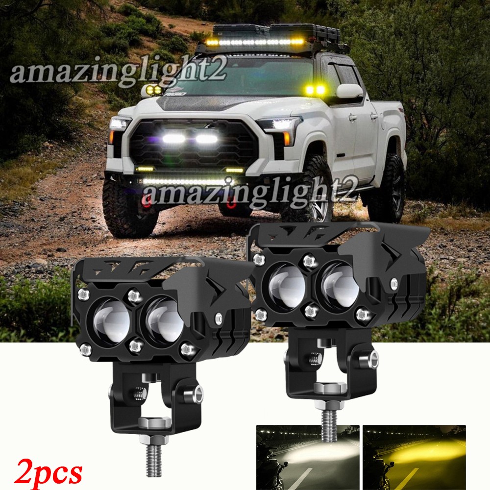 Fit Toyota RAV4 3″ 90W LED Work Lights Amber Hood Ditch Pods Fog Lamps Spotlight
