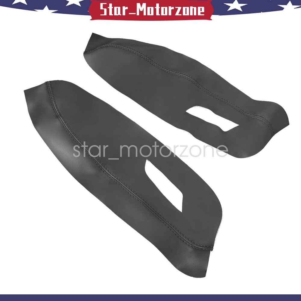 Microfiber Leather Armrest Door Panel Cover Black Fits For 13-19 Nissan Sentra