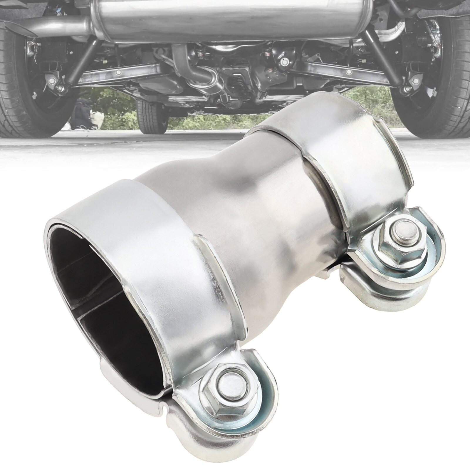 Exhaust Adapter 2″ ID to 2.5″ ID Exhaust Reducer Connector Pipe with Clamp